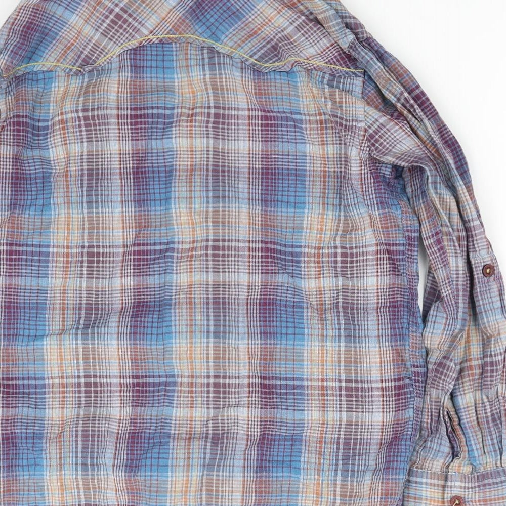 pre worn Girls Blue Basic Button-Up Size 10-11 Years