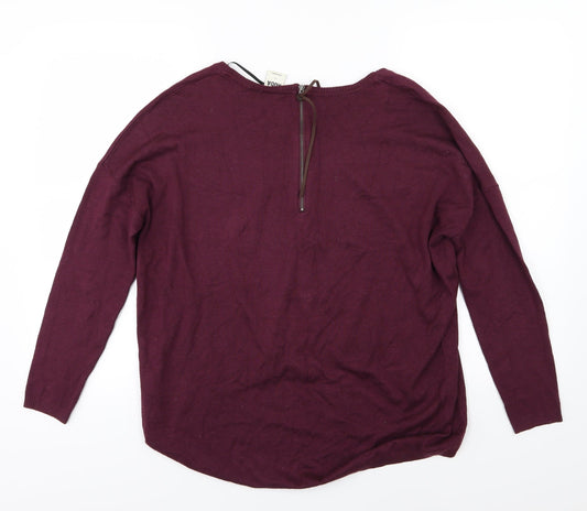 VERO MODA Womens Purple Knit Pullover Jumper Size S - Burgundy