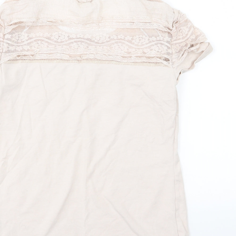 Womens UK Size M H&M Pink Basic T-Shirt