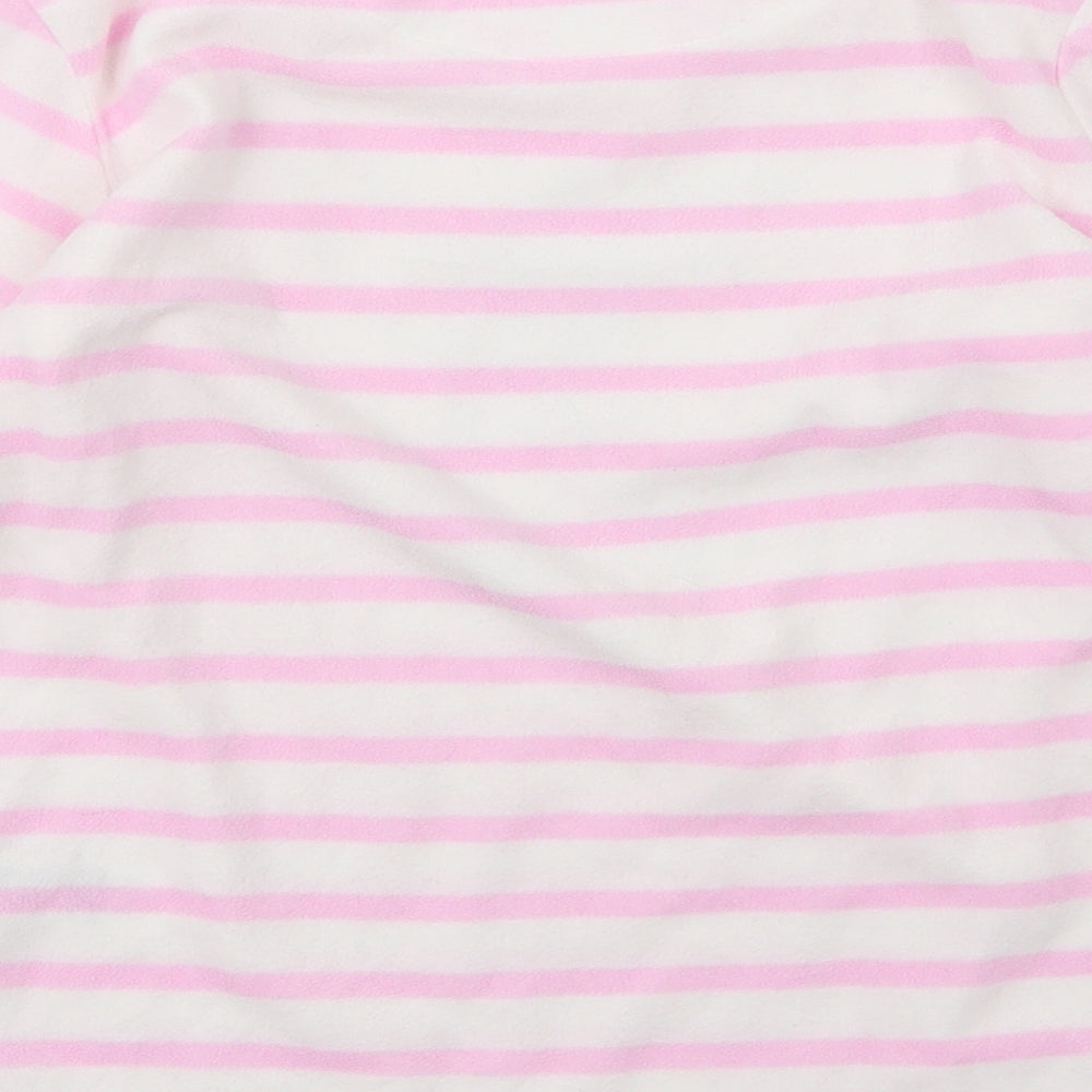 Primark Girls White Striped Fleece Top Pyjama Top Size 9-10 Years - Disney Tinkerbell