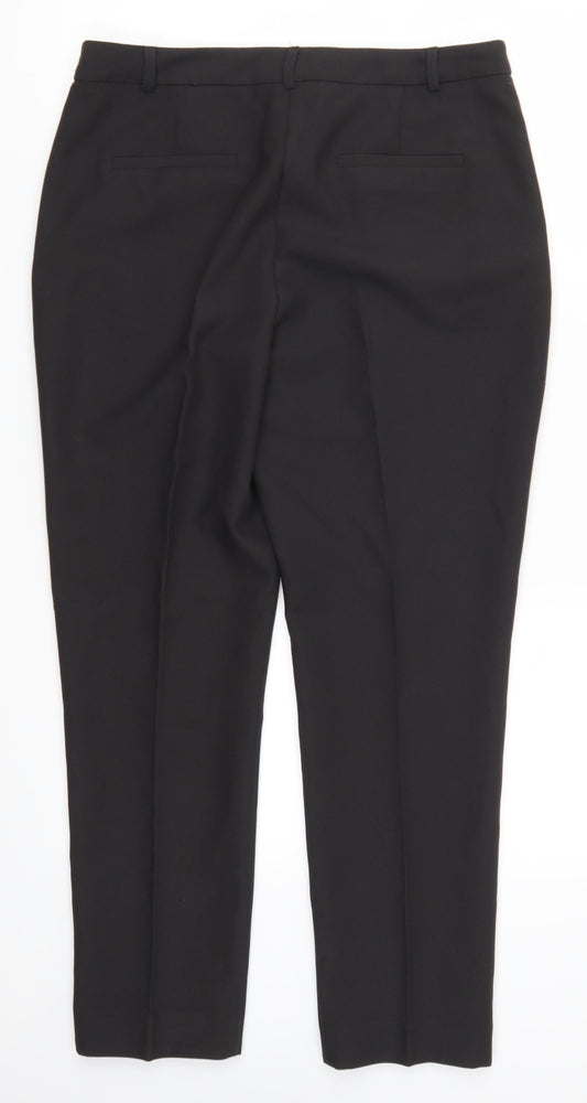 Womens UK Size 12 Papaya Regular Fit Black Trousers