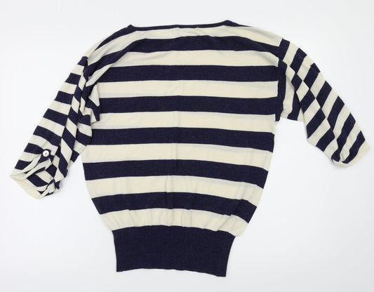 Primark Womens Blue Striped Basic T-Shirt Size 12