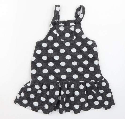 George Girls Grey Polka Dot A-Line Size 3-4 Years
