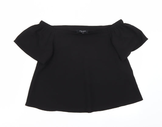 Womens UK Size 6 Newlook Black Basic Blouse