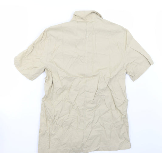 Riverisland Mens Beige Button-Up Size M