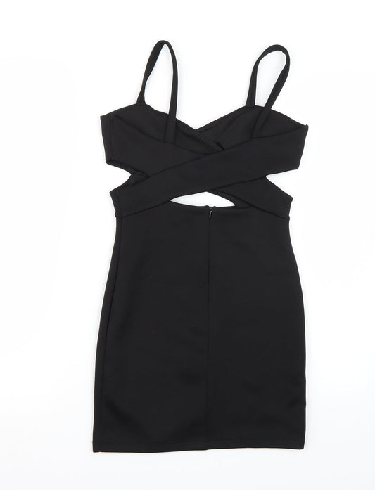 Topshop Womens Black A-Line Size 8