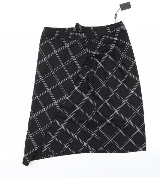 M&Co Womens Black   A-Line Skirt Size 14