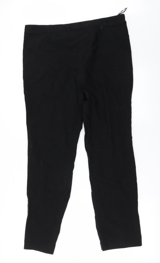 Womens UK Size 18 Papaya Regular Fit Black Trousers