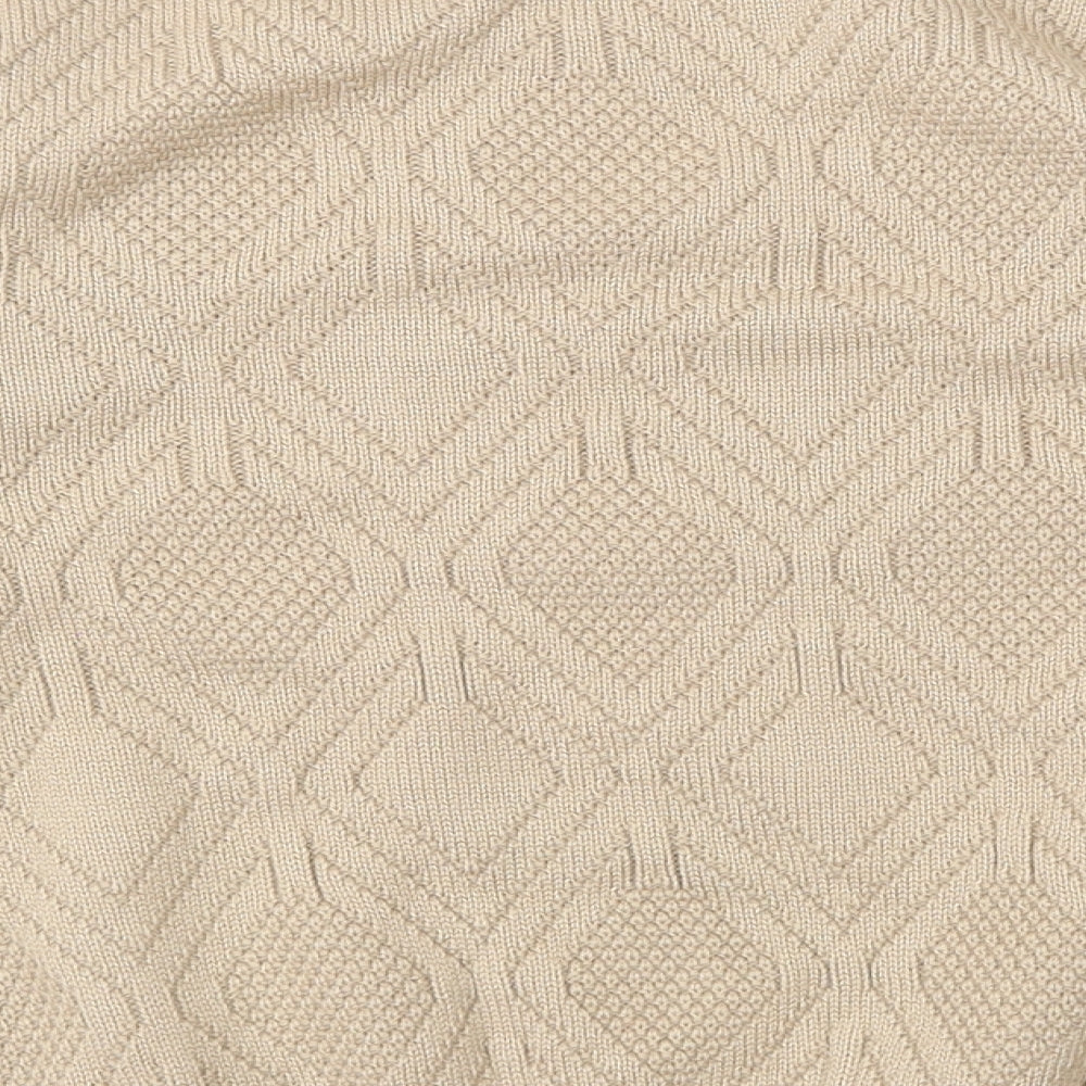 Beau Monde Womens Beige Henley Jumper Size 14