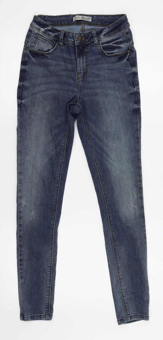 Denim & Co. Womens Blue Skinny Jeans Size 10 L27 in