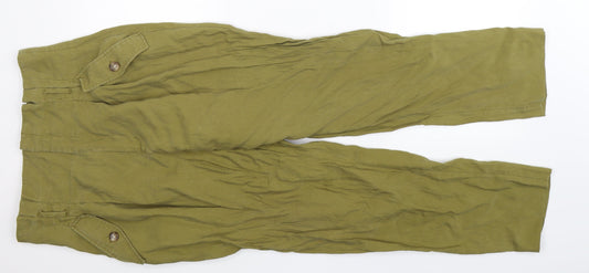 Womens UK Size 12 H&M Regular Fit Green Trousers