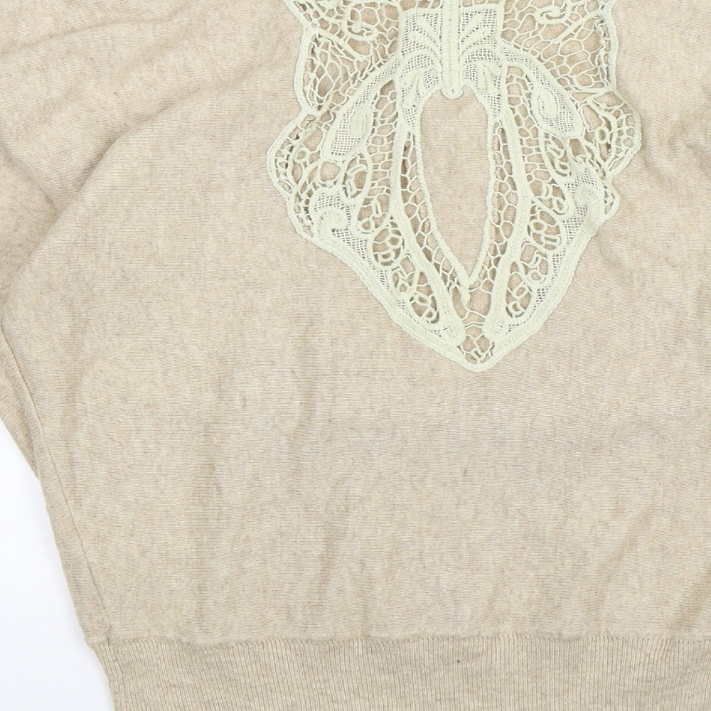 Mizumi Womens Beige Knit Pullover Jumper Size M