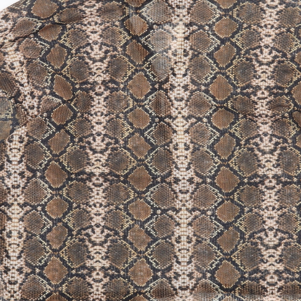 Womens UK Size XS Pull & Bear Brown Basic Blouse