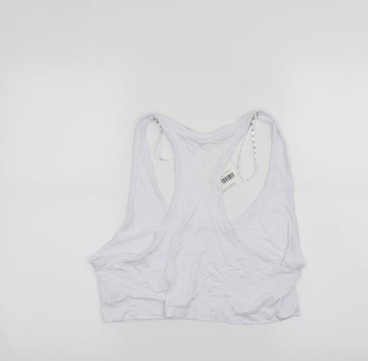 Missguided Womens White Cropped Tank Size 16