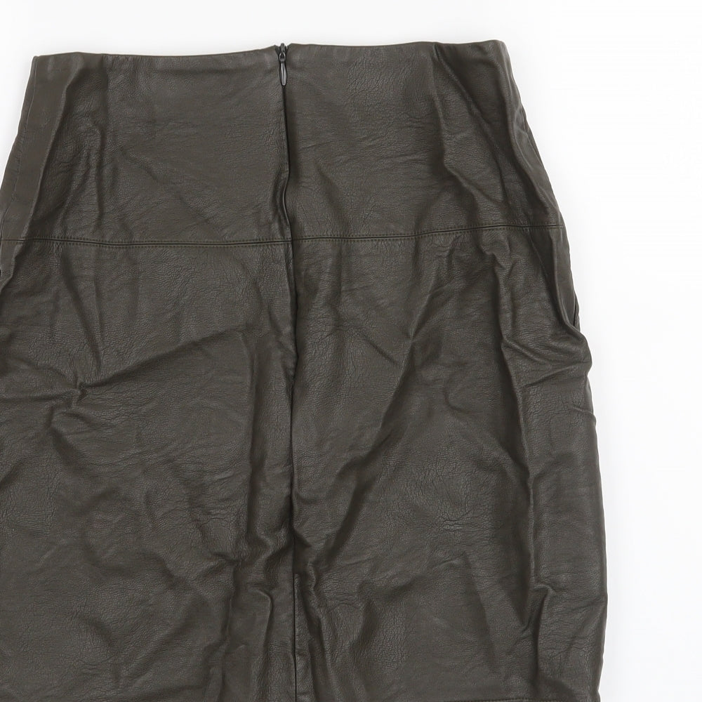 Missguided Womens Green A-Line Skirt Size 8