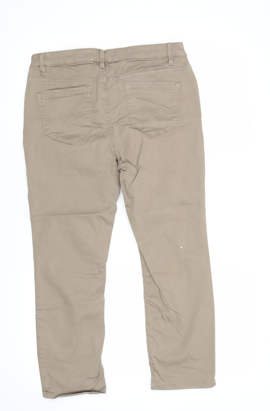 Yessica Womens Beige Straight Jeans Size 12 L24 in