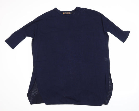 QED London Womens Blue Check Pullover Jumper Size S