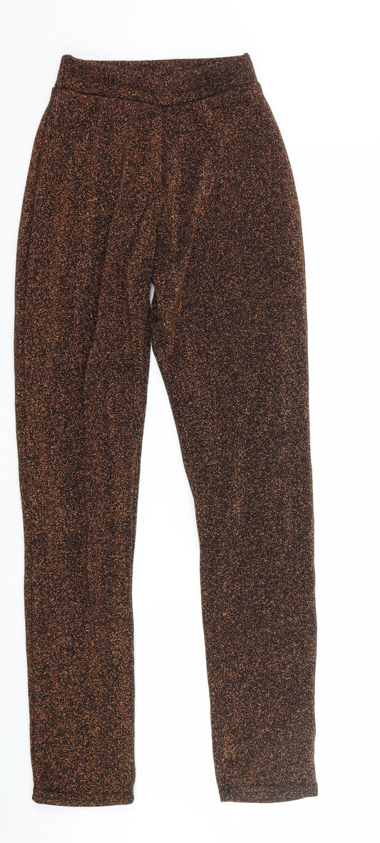 Womens UK Size 4 PRETTYLITTLETHING Regular Fit Orange Trousers