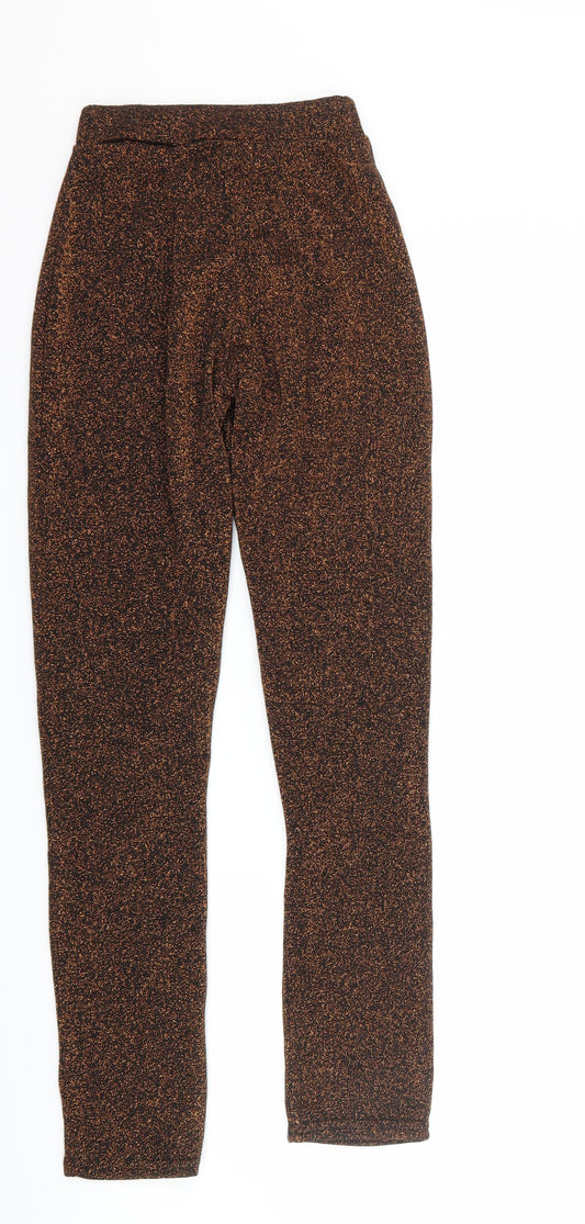 Womens UK Size 4 PRETTYLITTLETHING Regular Fit Orange Trousers
