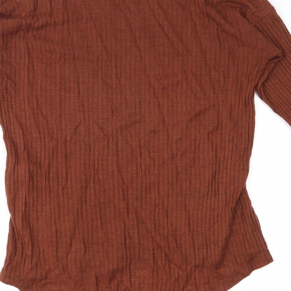 Womens UK Size 6 Atmosphere Brown Basic T-Shirt