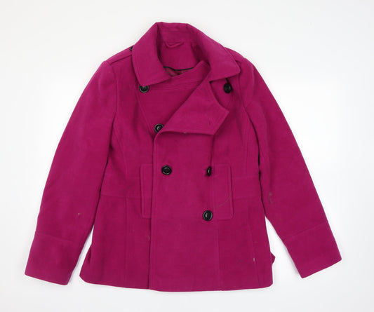 Womens UK Size 14 F&F Pink Overcoat