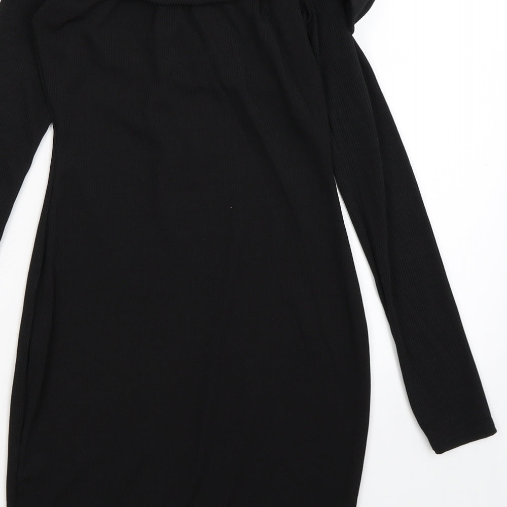 Boohoo Womens Black Striped Bodycon Size 8