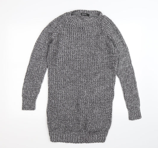 Boohoo Womens Grey Knit Pullover Jumper Size S