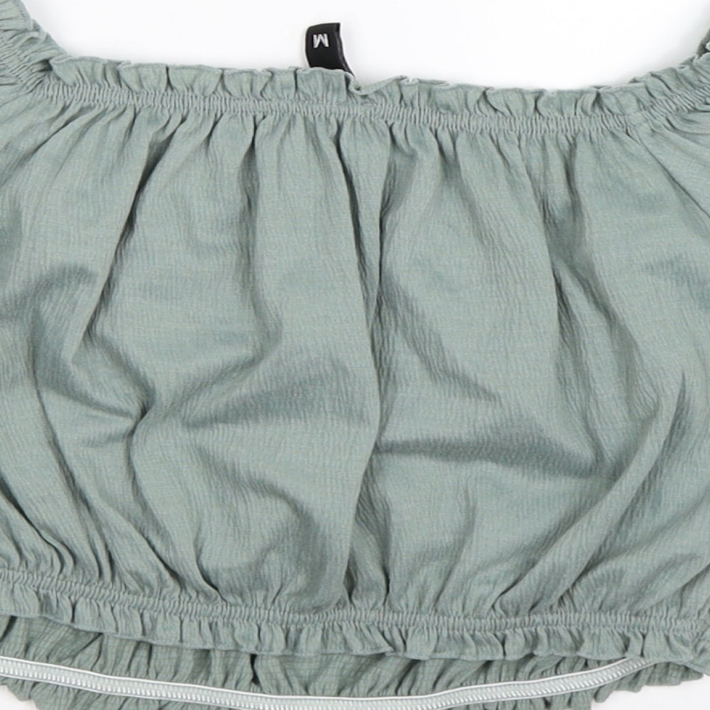 Womens UK Size M Divided Green Cropped T-Shirt