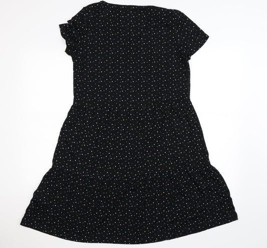 ESMARA Womens Black Polka Dot Fit & Flare Size S