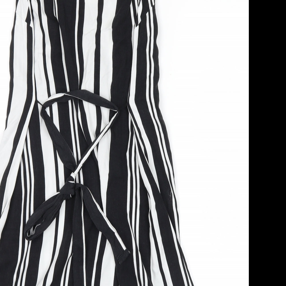 George Womens White Striped Tank Dress Size 8