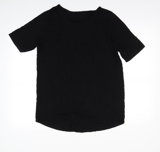 Womens UK Size 12 Boohoo Black Basic T-Shirt