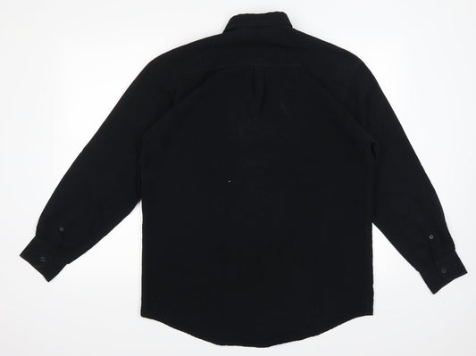 Mens UK Size M Giorgio Black Button-Up Long Sleeve Casual Shirt