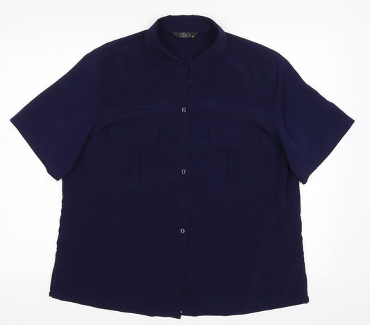 Bonmarché Womens Blue Basic Button-Up Size 18