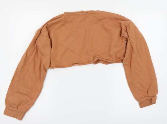 PRETTYLITTLETHING Womens Orange Pullover Jumper Size 8 - Cropped