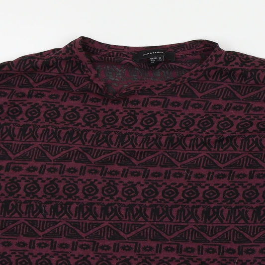 Atmosphere Womens Purple Geometric Basic T-Shirt Size 10