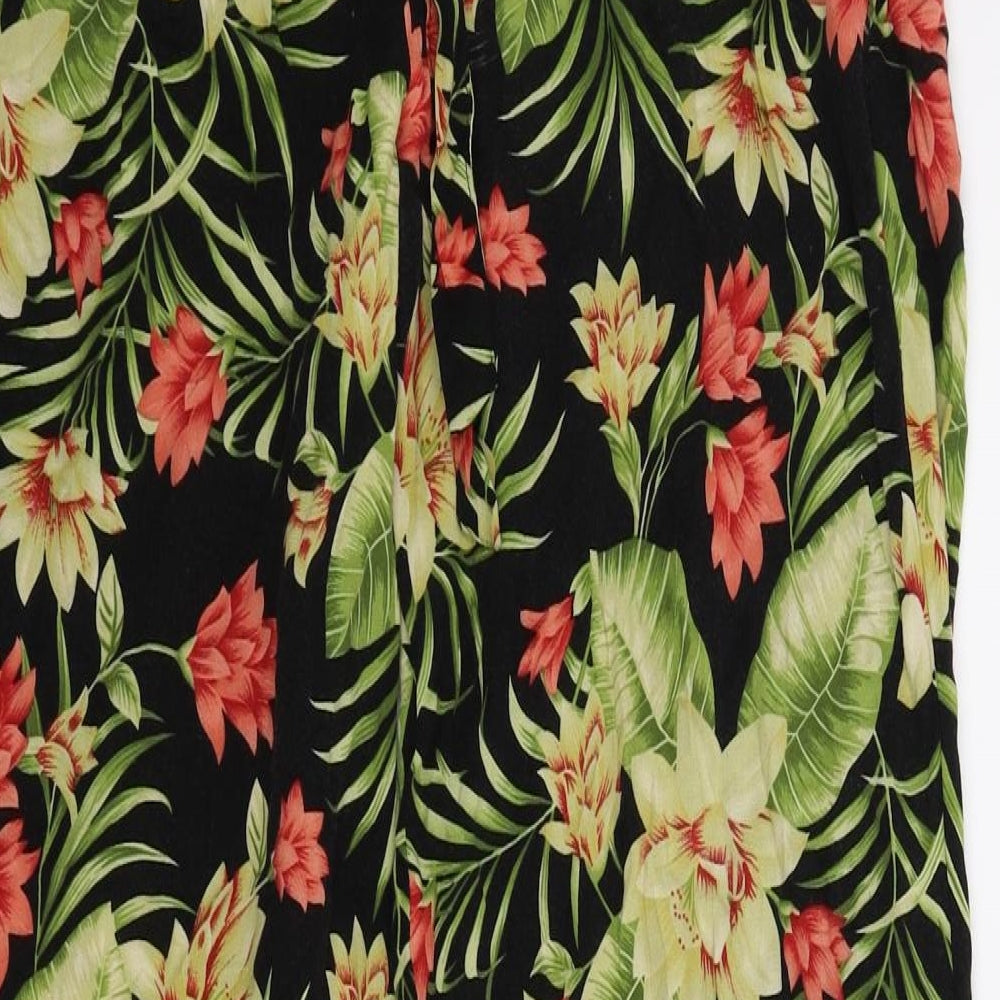 Primark Womens Green Floral Bloomer Trousers Size 4 L27 in
