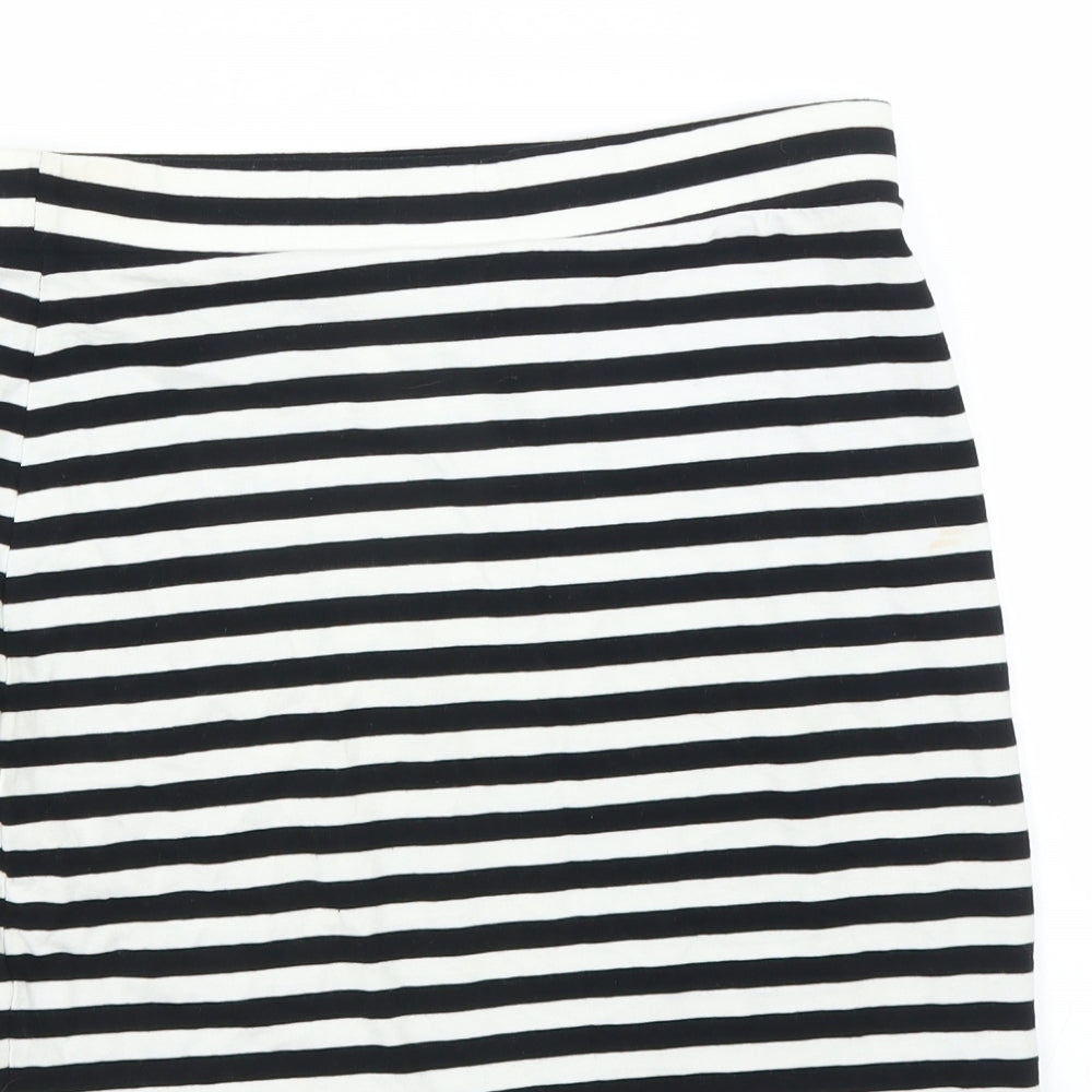 Divided by H&M Womens Black Striped Mini Skirt Size S