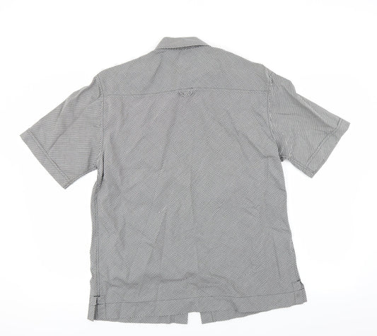 Mens UK Size M NEXT Black Button-Up Short Sleeve Casual Shirt