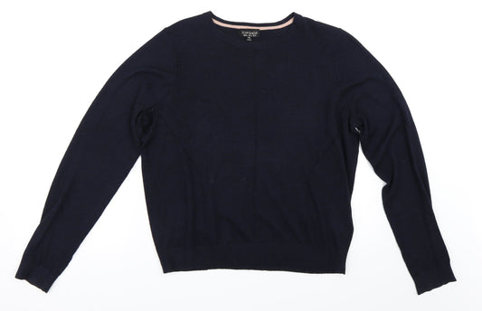 Womens UK Size 14 Topshop Blue Basic Polo