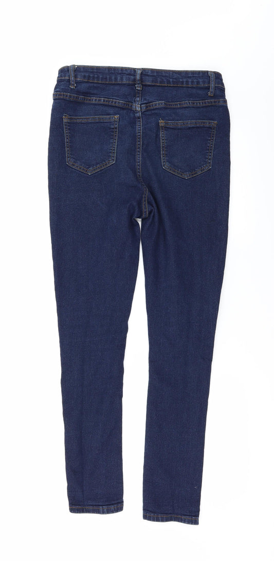 Boohoo Womens Blue Denim Skinny Jeans Size 10 L29 in