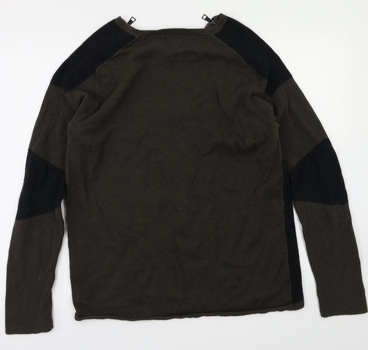 River Island Mens Green Polka Dot Pullover Jumper Size M