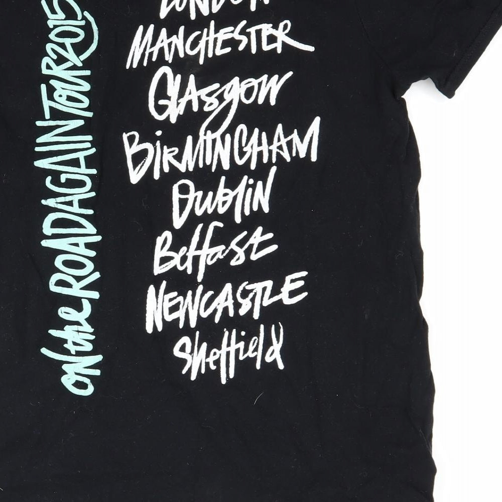 Womens UK Size S Preworn Black Basic T-Shirt