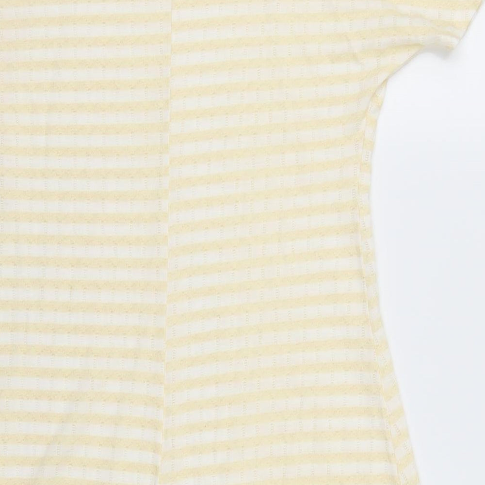 Miss Pretty Worls Womens Yellow Striped T-Shirt Dress Size 8