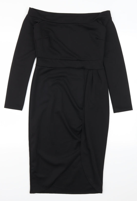 PRETTYLITTLETHING Womens Black Bodycon Size 10