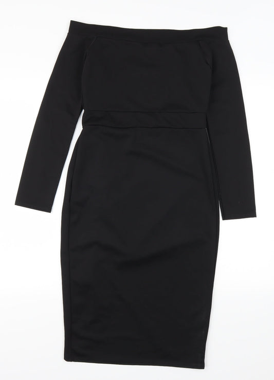 Pretty Little Thing Womens Black Bodycon Size 10