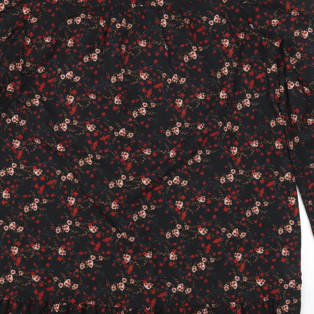 Boohoo Womens Red Floral Shift Size 8