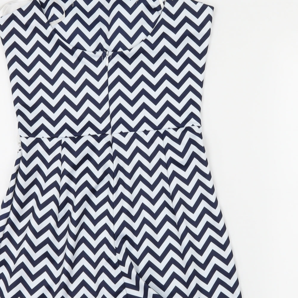 Quiz Womens Blue Striped Playsuit One-Piece Size S