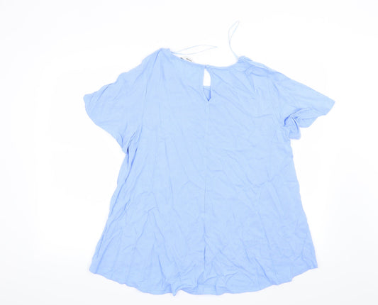 George Womens Blue Basic Blouse Size 14
