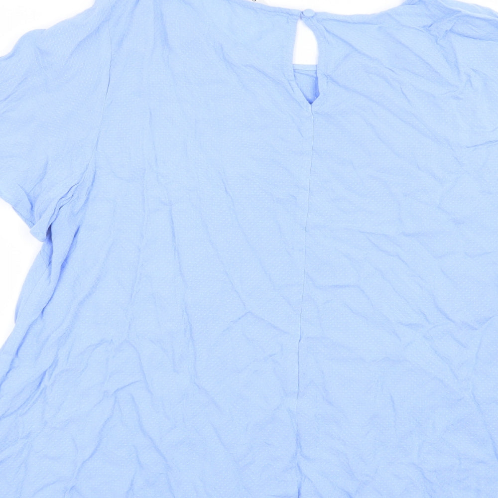 Womens UK Size 14 George Blue Basic Blouse