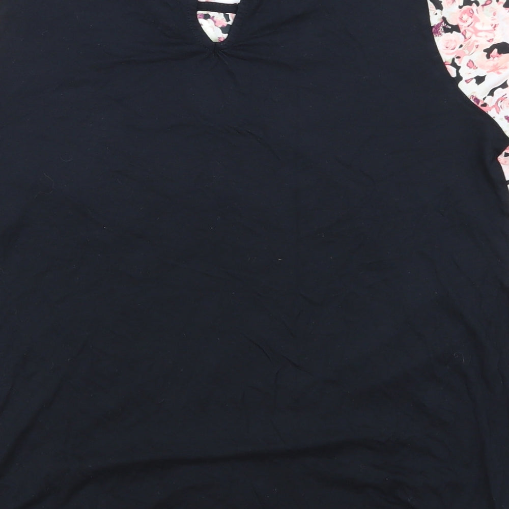 TU Womens Pink Floral Basic Blouse Size 10